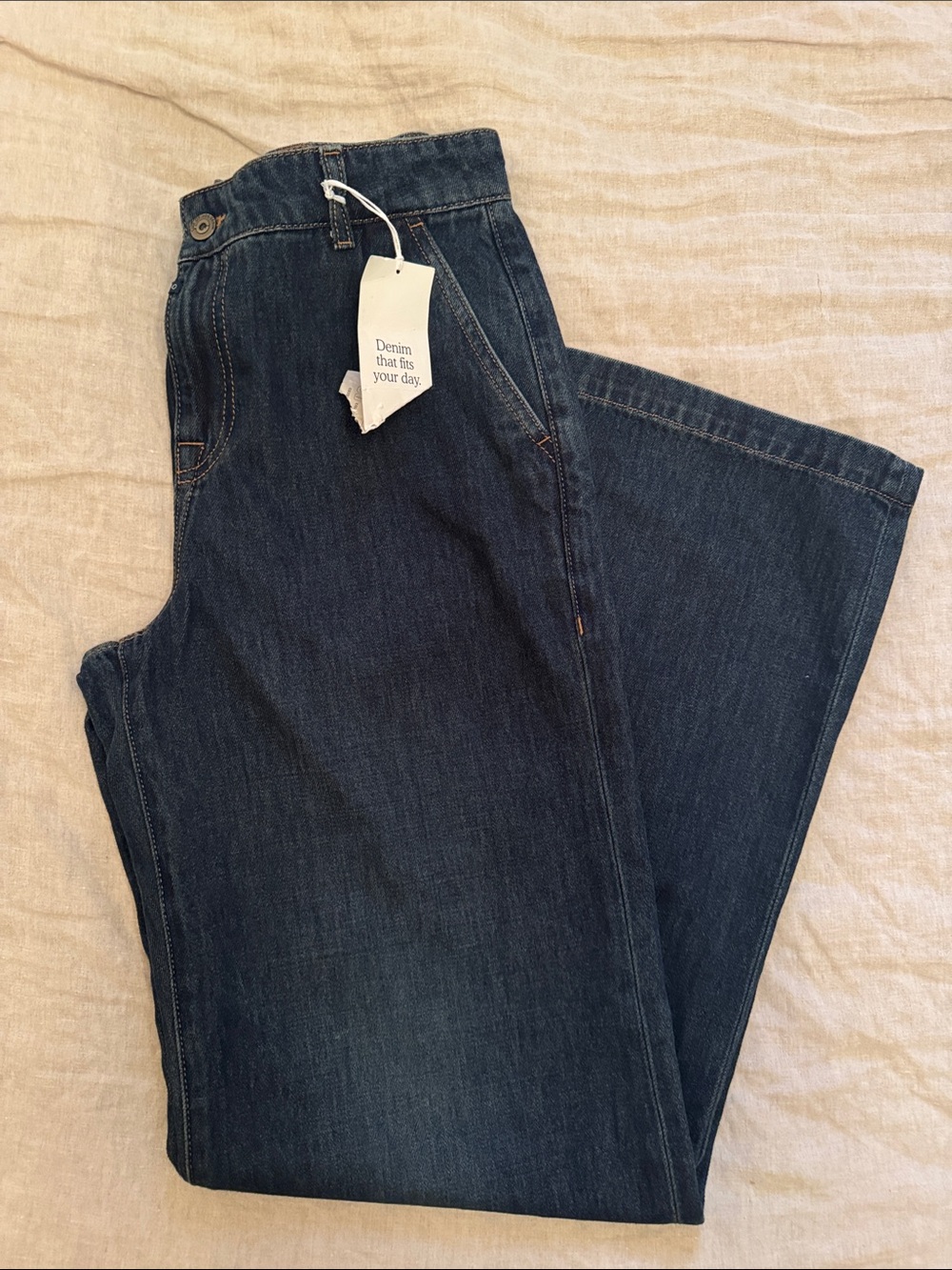 Cup of Joe denim 27x32 wide leg Women's Dark Blue Denim Jeans